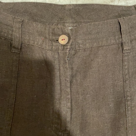 Chico's Pants & Jumpsuits Chicos Brown Linen Capris Poshmark